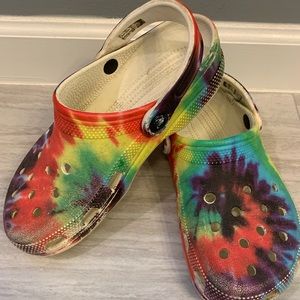 Rainbow crocs- used
